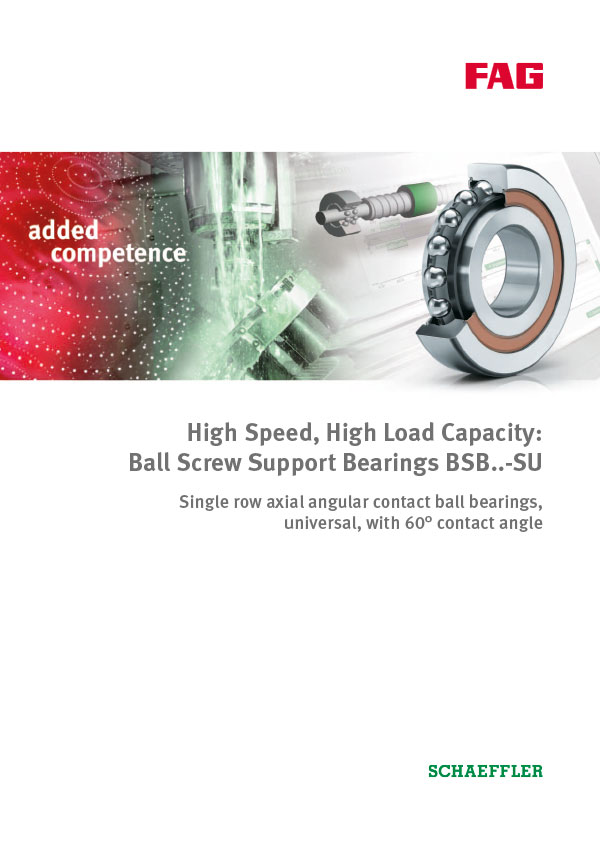 High Speed, High Load Capacity Ball Screw Support Bearings BSB..SU